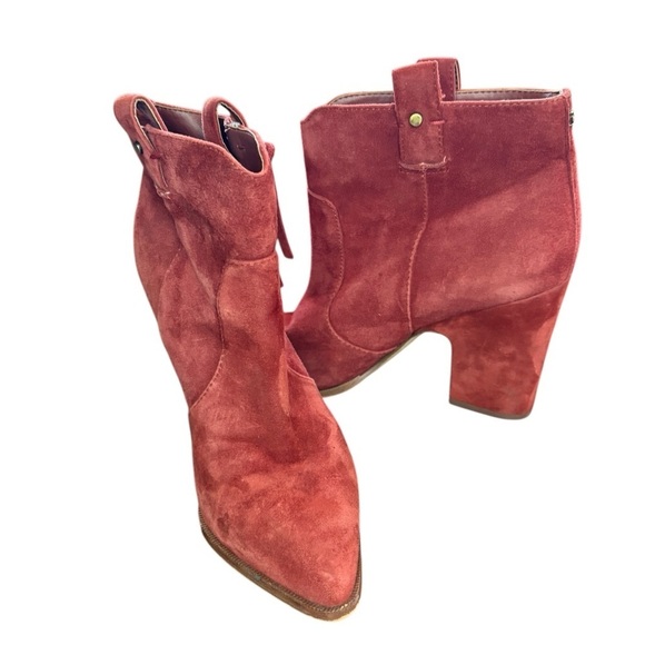 Sam Edelman Niomi Suede Western boho 
Booties In Red Paprika Size 7 preloved - Picture 5 of 10